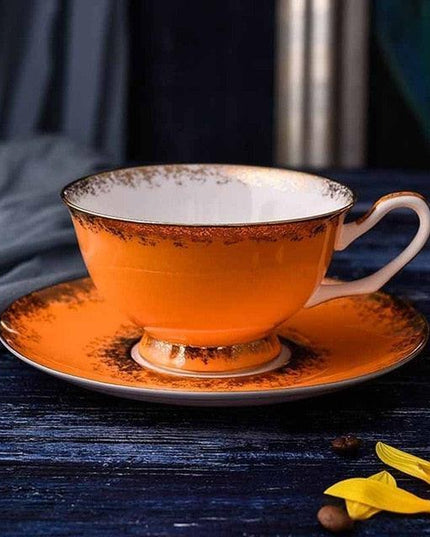 Sophisticated Bone China Tea Cup and Saucer Set - 200ML Capacity