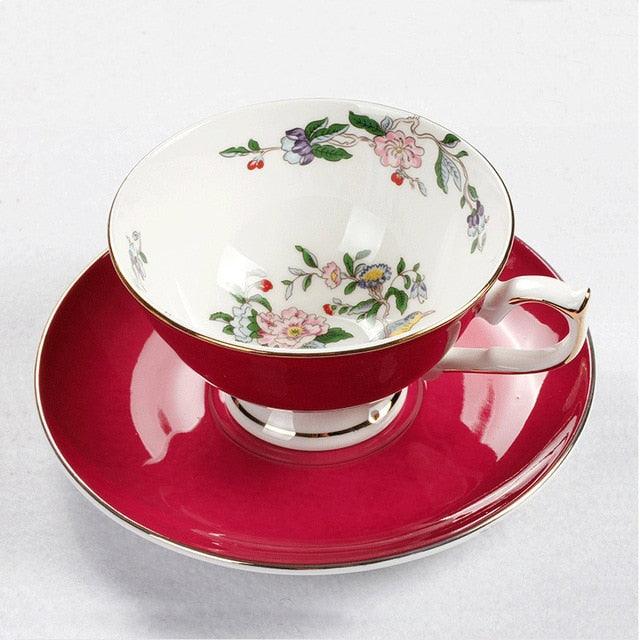 Elegant 200ML Bone Porcelain Cups and Saucers Kitchenware Set