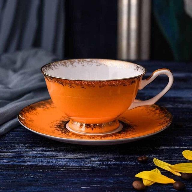 Elegant Bone Porcelain Coffee and Tea Cup Set with 200ML Capacity