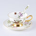 Elegant Bone Porcelain Tea and Coffee Cups Set with Spoon