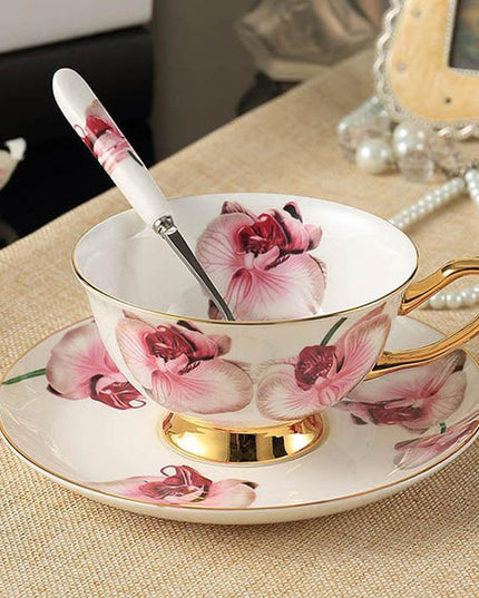 Sophisticated Bone China Tea Cup and Saucer Set - 200ML Capacity