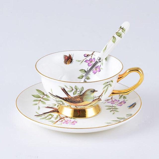 Elegant Bone Porcelain Tea and Coffee Cup Set with 200ML Capacity