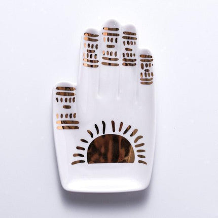 Elegant Floral Ceramic Jewelry Organizer: A Beautiful Tray for Your Treasures