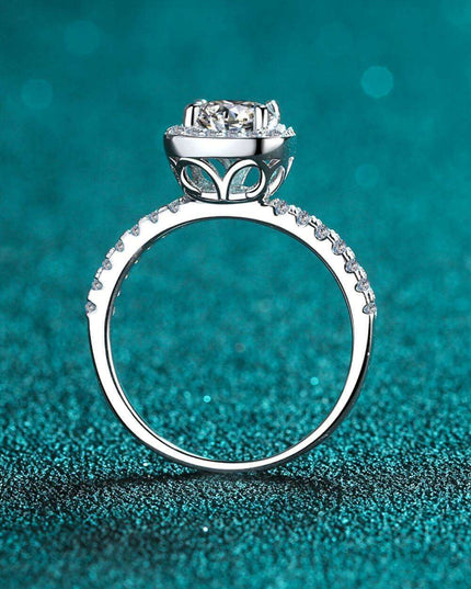 Timeless Elegance Moissanite and Zircon Sterling Silver Ring