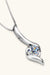 Certified Moissanite Necklace in Sterling Silver with 1 Carat Stone and Warranty Extension