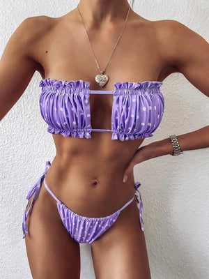Frill Trim Ruched Bikini Set-Trendsi-Lavender-S-Très Elite