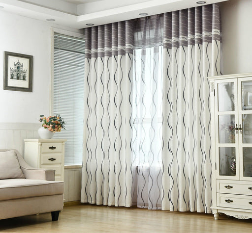 Elegant Black and White Geometric Curtain - Timeless Design for Modern Spaces