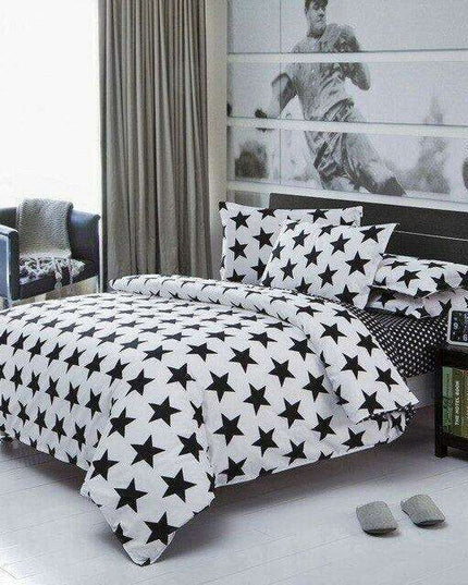 Encouraging Coffee & Friendship Themed Kids Bedding Set - Stylish Monochrome Design