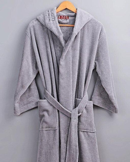 Plush 100% Cotton Unisex Bathrobe - Ultimate Comfort for Everyone