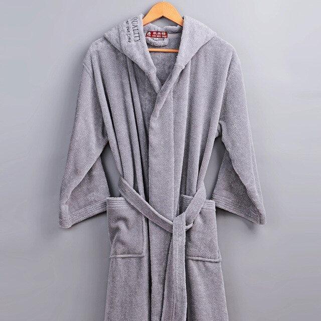 Plush 100% Cotton Unisex Bathrobe - Ultimate Comfort for Everyone