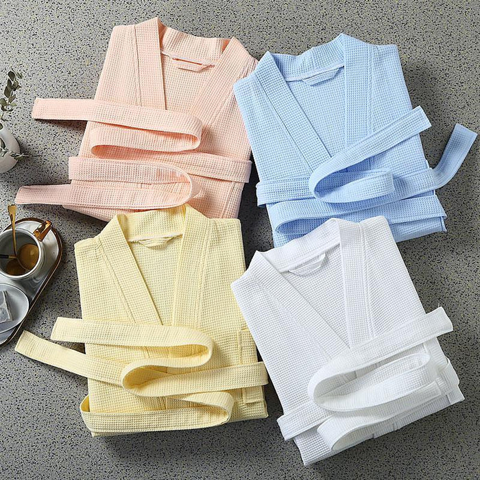 Luxurious 100% Cotton Waffle Bathrobe for Ultimate Comfort