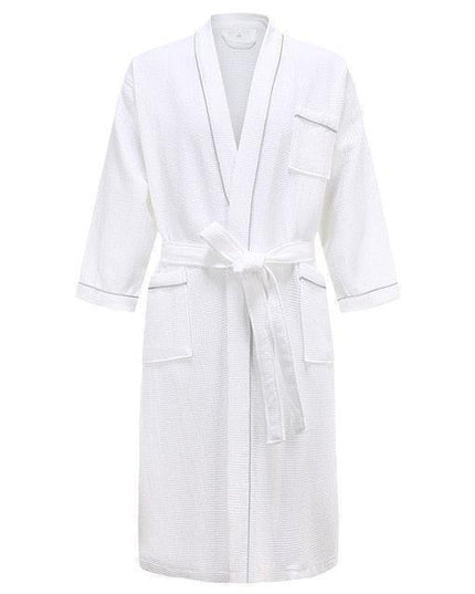 Plush Unisex Waffle Weave Cotton Bathrobe - Ultimate Comfort Experience