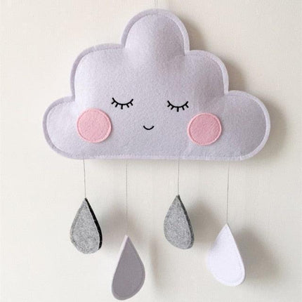Whimsical Cloud and Raindrop Wall Decor for Enchanting Children's Spaces