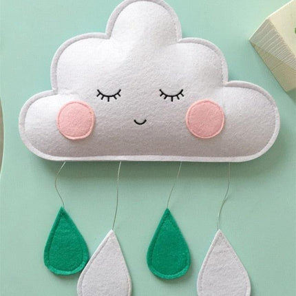 Whimsical Cloud and Raindrop Wall Decor for Enchanting Children's Spaces