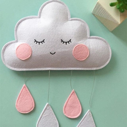 Whimsical Cloud and Raindrop Wall Decor for Enchanting Children's Spaces