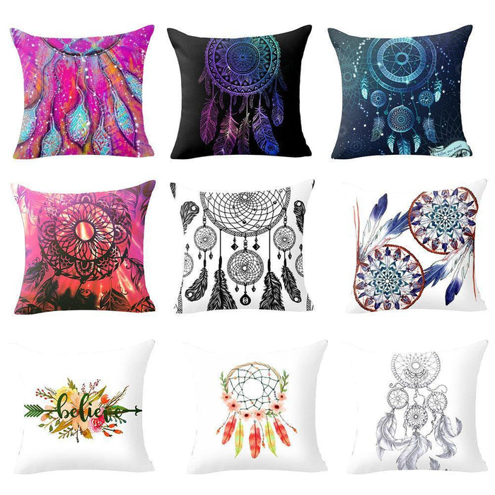 Whimsical Dream Catcher Cushion Cover for a Bright and Cheerful Space