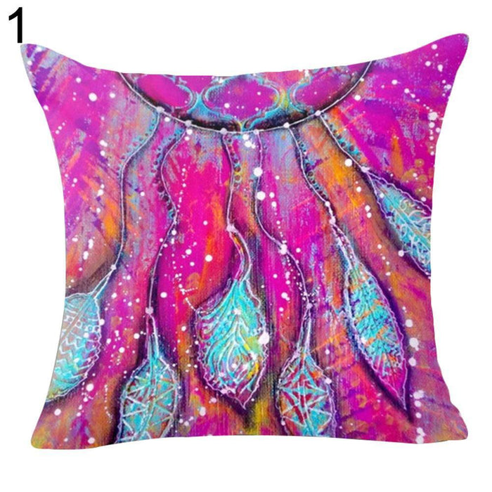 Whimsical Dream Catcher Cushion Cover for a Bright and Cheerful Space