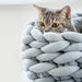Luxurious Hand-Woven Wool Pet Bed - Cozy and Stylish