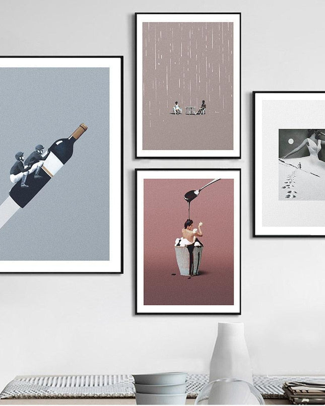 Tennis & Wine Harmony Art: Chic Decor for Aficionados and Sports Fans