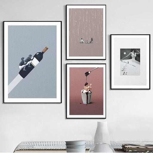 Sophisticated Wine and Tennis Artwork: Perfect Fusion for Wine Enthusiasts and Sports Fans