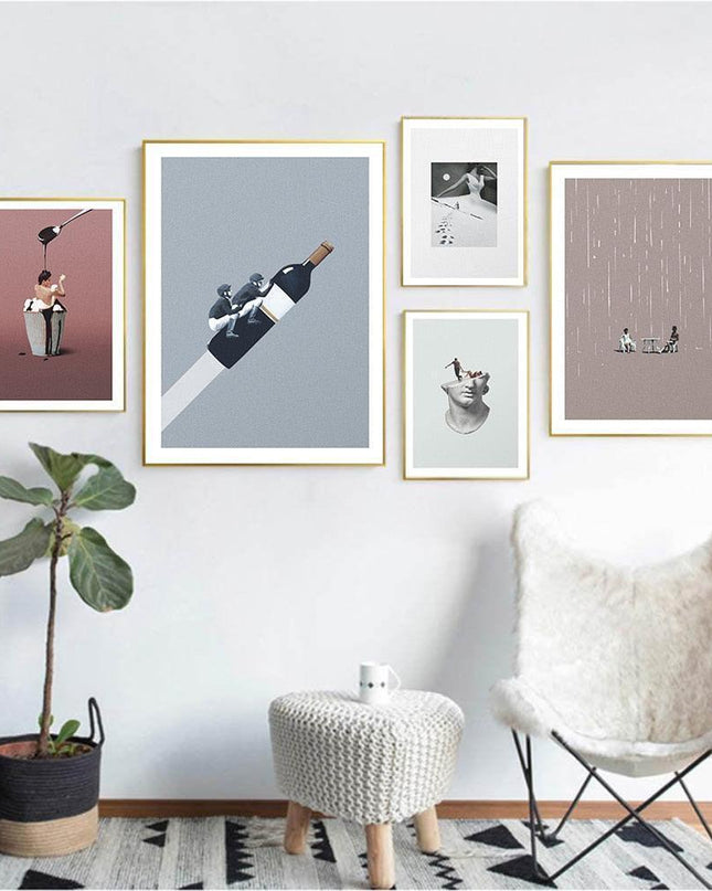 Tennis & Wine Harmony Art: Chic Decor for Aficionados and Sports Fans