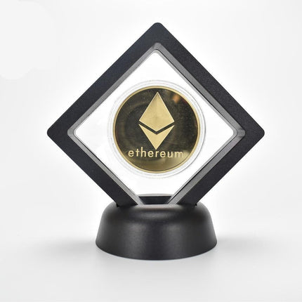 Elegant Cryptocurrency Showcase Coin - Luxurious Gold/Silver/Pink Finish, 2.5mm Thickness, 40mm Diameter
