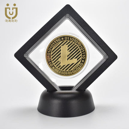 Elegant Cryptocurrency Showcase Coin - Luxurious Gold/Silver/Pink Finish, 2.5mm Thickness, 40mm Diameter