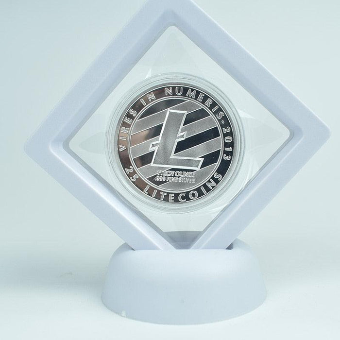 Luxury Cryptocurrency Metal Coin Showcase - Sleek Gold/Silver/Pink Finish, 2.5mm Thickness, 40mm Size
