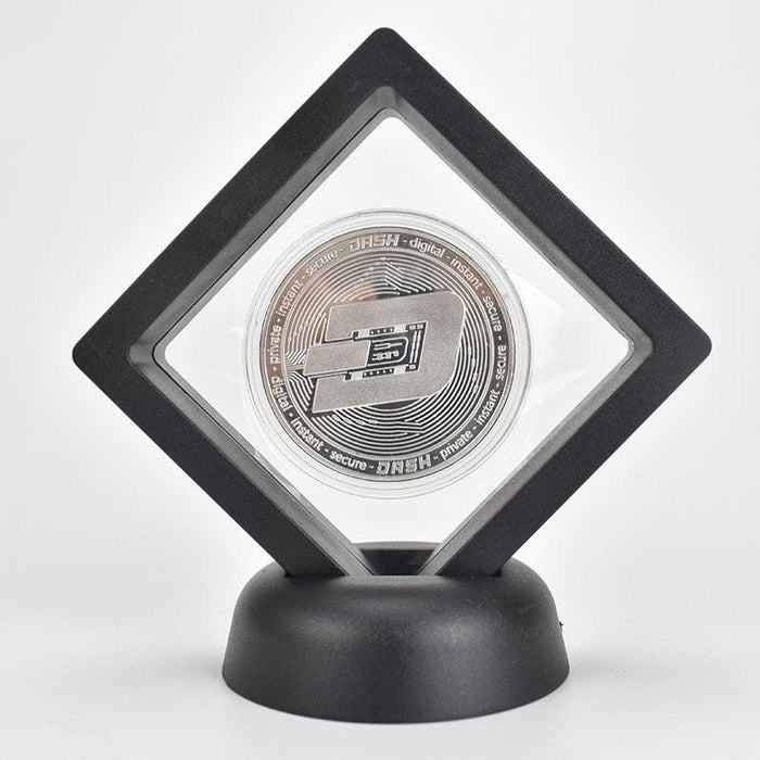 CryptoStop Cryptocurrency Metal Coin Display Stand - Gold/Silver/Pink Plated, 2.5mm Thickness, 40mm Diameter