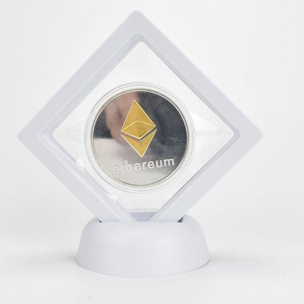 Elegant Cryptocurrency Showcase Coin - Luxurious Gold/Silver/Pink Finish, 2.5mm Thickness, 40mm Diameter