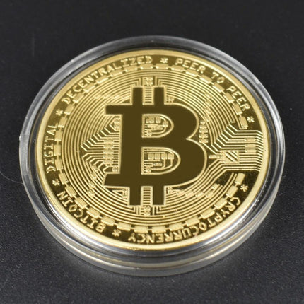 Elegant Cryptocurrency Showcase Coin - Luxurious Gold/Silver/Pink Finish, 2.5mm Thickness, 40mm Diameter