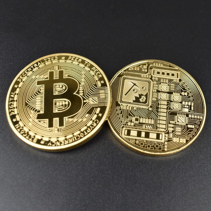 Luxurious Cryptocurrency Metal Coin Set - Elegant Gold/Silver/Pink Finish, 2.5mm Thick, 40mm Diameter