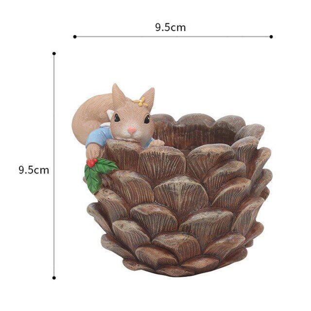 Adorable Resin Flower Pot with Cute Animal Design