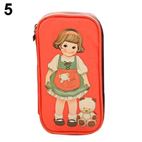 Cute Cartoon Doll Girl Pattern Pen Pencil Case Bag Cosmetic Makeup Bag - Très Elite
