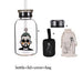 Whimsical Cartoon Glass Water Bottle with Dual-Use Cap