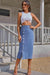 Stylish Split Detail Cotton A-Line Skirt