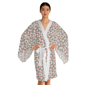 Kireiina Japanese Floral Long Sleeve Kimono Robe-Clothing, Shoes & Jewelry›Women›Clothing›Lingerie, Sleep & Lounge›Sleep & Lounge›Robes-Kireiina-XS-White-Très Elite