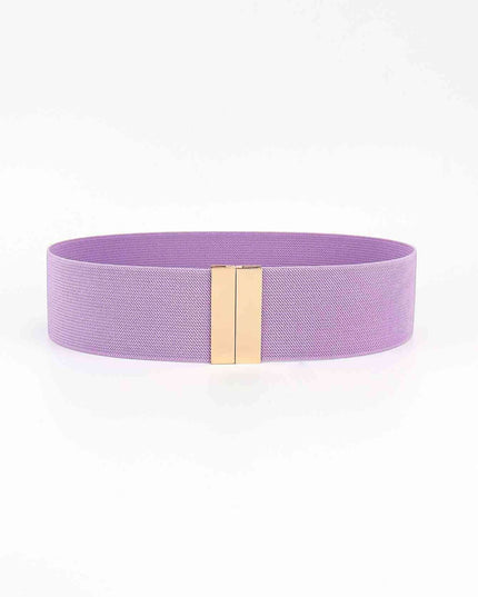 Chic Elastic Belt with Sleek Alloy Buckle - A Stylish Addition for Any Ensemble