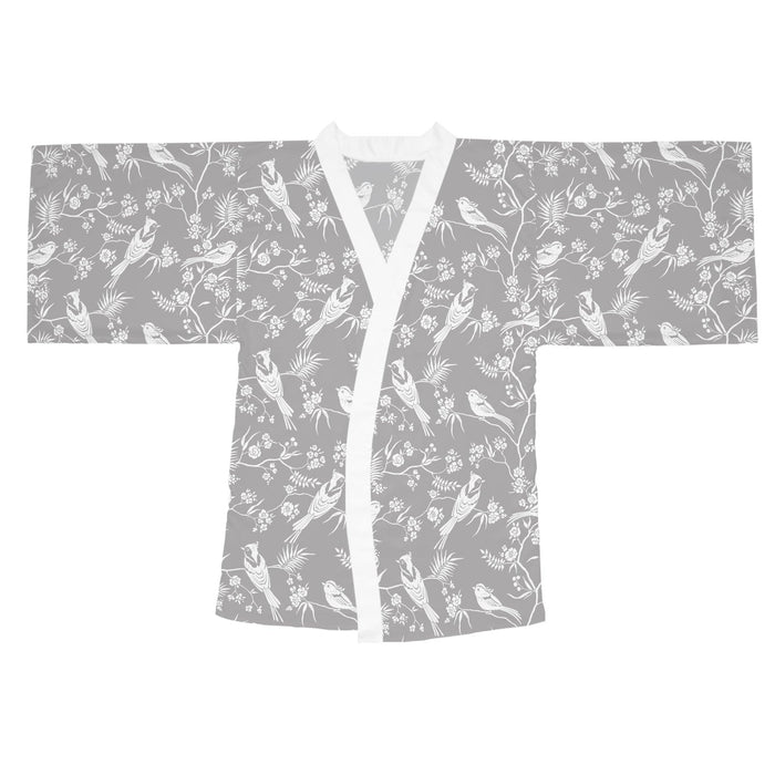 Kireiina Japanese Bird Long Sleeve Kimono Robe-Clothing, Shoes & Jewelry›Women›Clothing›Lingerie, Sleep & Lounge›Sleep & Lounge›Robes-Kireiina-XS-White-Très Elite