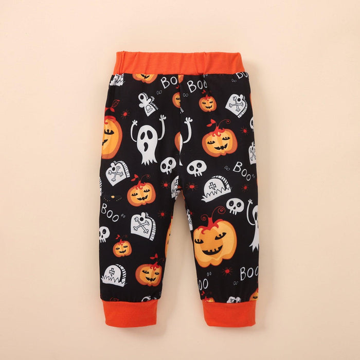 Spooky Halloween Baby Bodysuit and Pants Set with Graphic Design
