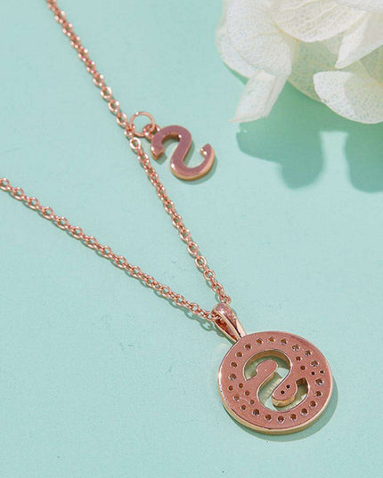 Stunning Rose Gold-Plated Necklace with Lab-Created Diamond - A Modern Elegance