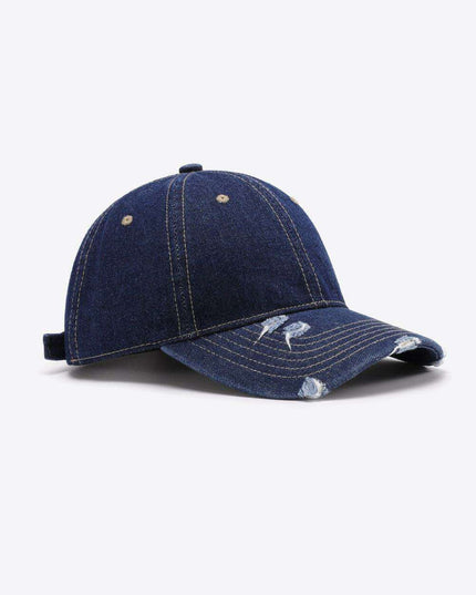 Vintage-Inspired Distressed Cotton Cap with Customizable Fit for Effortless Style