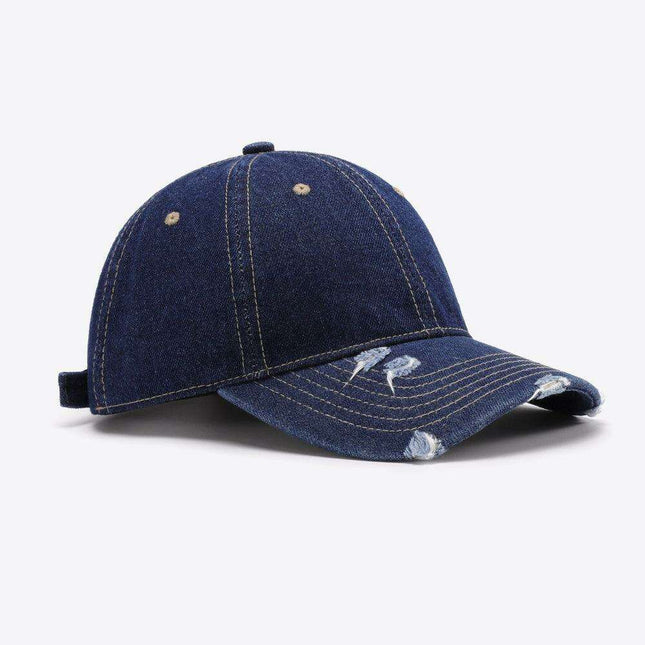 Vintage-Inspired Distressed Cotton Cap with Customizable Fit for Effortless Style