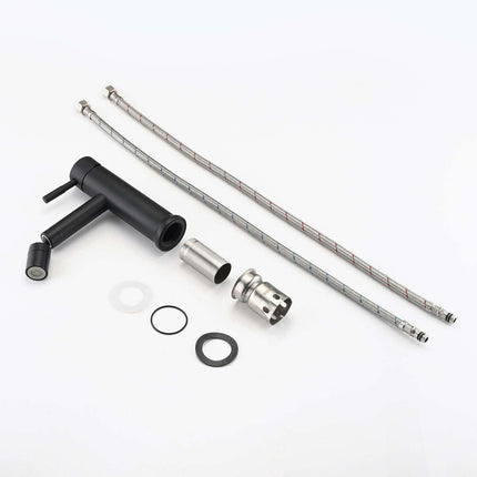 360° Rotating Matte Black Bathroom Sink Faucet with Dual Water Flow Modes