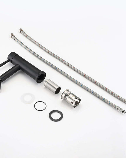 360° Rotating Matte Black Bathroom Sink Faucet with Dual Water Flow Modes