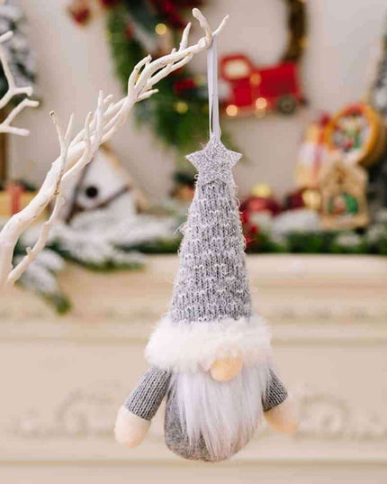 Whimsical Duo of Faceless Gnome Hanging Ornaments