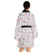 Kireiina Japanese Long Sleeve Kimono Robe - Elegant Floral Design for Japanese Fashion Enthusiasts
