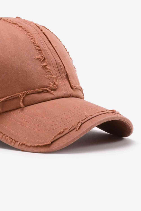 Urban Flair Adjustable Cotton Baseball Cap with Distressed Finish