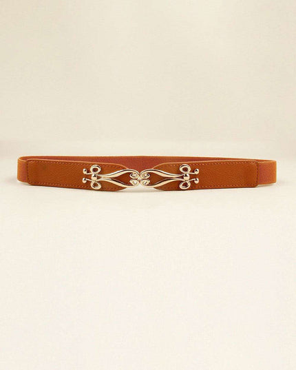 Elegant Versatile Elastic Belt with Stylish Alloy Buckle for Fashion-Forward Looks