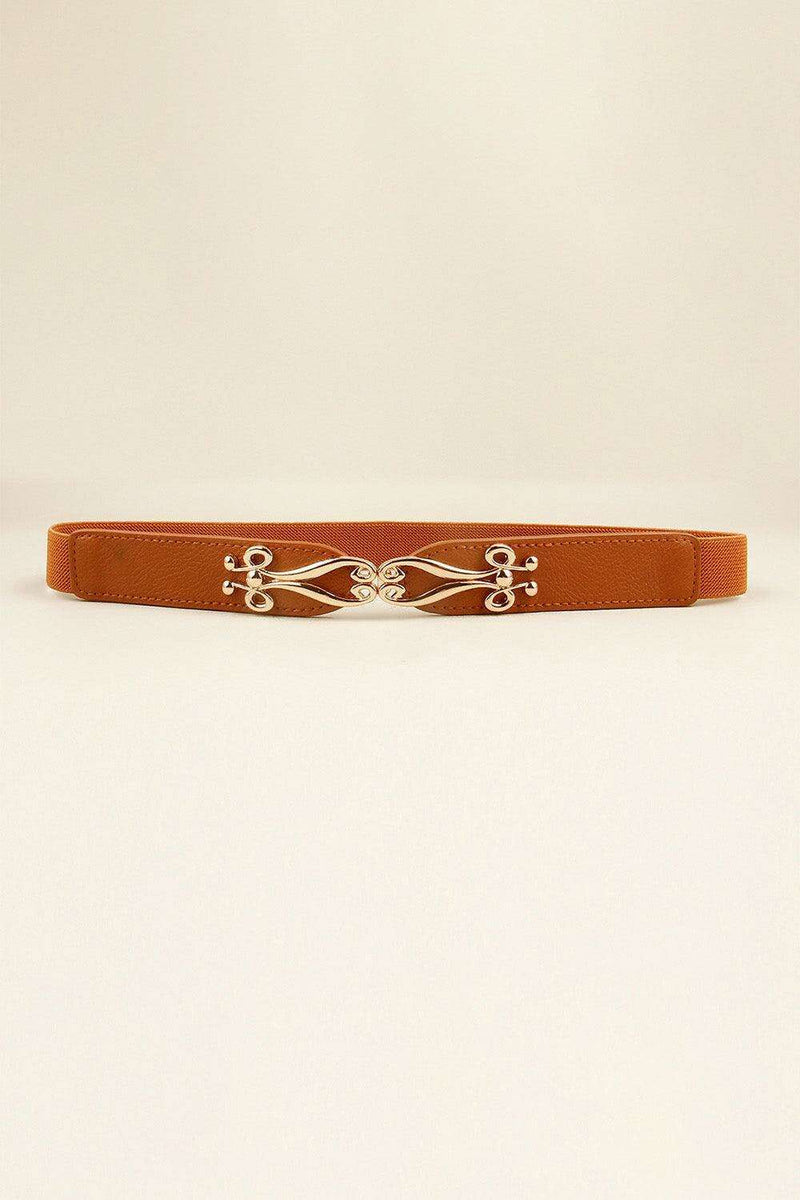 Elegant Versatile Elastic Belt with Stylish Alloy Buckle for Fashion-Forward Looks